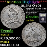 *Highlight OF Enitre Auciton* 1815/2 O-101 Capped Bust Quarter 25c Graded Choice+ Unc By USCG (fc)