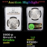 ***Auction Highlight*** NGC 1900-p Morgan Dollar $1 Graded ms66 By NGC (fc)