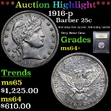 ***Auction Highlight*** 1916-p Barber Quarter 25c Graded Choice+ Unc By USCG (fc)