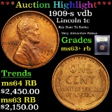 ***Auction Highlight*** 1909-s vdb Lincoln Cent 1c Graded Select+ Unc RB BY USCG (fc)