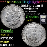 ***Auction Highlight*** 1892-p vam 5 Morgan Dollar $1 Graded Select Unc By USCG (fc)