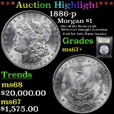 ***Auction Highlight*** 1886-p Morgan Dollar $1 Graded Gem++ Unc By USCG (fc)