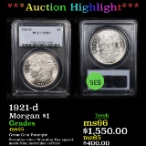 ***Auction Highlight*** PCGS 1921-d Morgan Dollar $1 Graded ms65 By PCGS (fc)