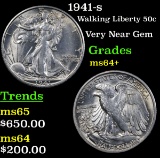 1941-s Walking Liberty Half Dollar 50c Grades Choice+ Unc