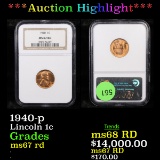 ***Auction Highlight*** NGC 1940-p Lincoln Cent 1c Graded ms67 rd By NGC (fc)