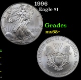 1996 Silver Eagle Dollar $1 Grades Gem++ Unc