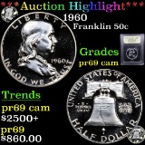 Proof ***Auction Highlight*** 1960 Franklin Half Dollar 50c Graded GEM++ Proof Cameo BY USCG (fc)