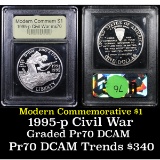 1995-p Civil War Modern Commem Dollar $1 Graded ms70, Perfection By USCG
