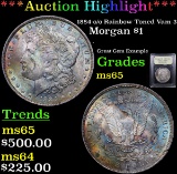 ***Auction Highlight*** 1884-o/o Vam 3 Rainbow Toned Morgan Dollar $1 Graded GEM Unc By USCG (fc)