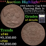 ***Auction Highlight*** 1794 Liberty Cap S-55 Flowing Hair large cent 1c Graded xf details BY USCG (