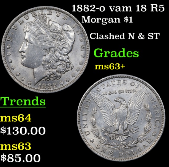 1882-o vam 18 R5 Morgan Dollar $1 Grades Select+ Unc