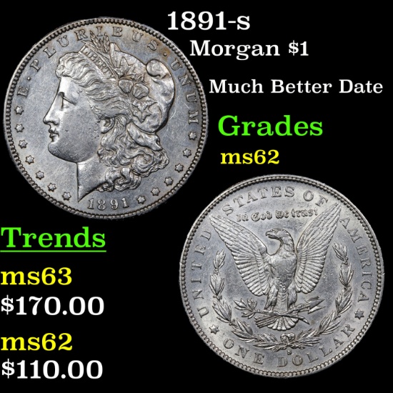 1891-s Morgan Dollar $1 Grades Select Unc