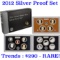 2012 United States Mint Silver Proof Set - 14 pc set, about 1 1/2 ounces of pure silver Grades