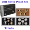 2011 United States Mint Silver Proof Set - 14 pc set, about 1 1/2 ounces of pure silver Grades