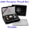 1997 United States Mint Premier Silver Proof Set in Display case 5 coins Grades