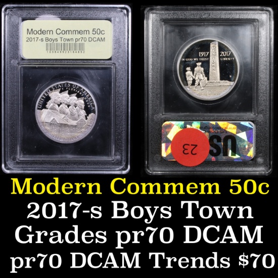 Proof 2017-S Boys Town Centennial Modern Commem Half Dollar 50c Grades GEM++ Proof Deep Cameo