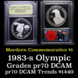 Proof ***Auction Highlight*** 1983-S Olympics Modern Commem Dollar $1 Grades GEM++ Proof Deep Cameo