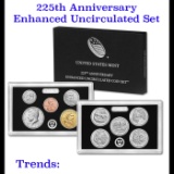 United States Mint 225th Anniversary Enhanced Uncirculated Coin Set 10 coins Grades
