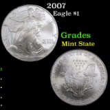 2007 Silver Eagle Dollar $1 Grades Mint State