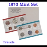 1970 United States Mint Set in Original mint packaging 10 coins Grades