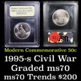 1995-S Civil War Modern Commem Half Dollar 50c Grades ms70, Perfection