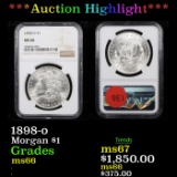 ***Auction Highlight*** NGC 1898-o Morgan Dollar $1 Graded ms66 By NGC (fc)