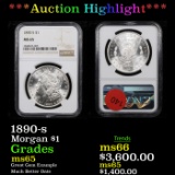 ***Auction Highlight*** NGC 1890-s Morgan Dollar $1 Graded ms65 By NGC (fc)