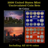 2009 United States Mint Uncirculated Coin Set 36 coins Grades