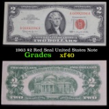 1953 $2 Red Seal United States Note Grades xf