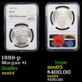 NGC 1889-p Morgan Dollar $1 Graded ms64 By NGC