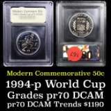 Proof ***Auction Highlight*** 1994-P World Cup Modern Commem Half Dollar 50c Grades GEM++ Proof Deep