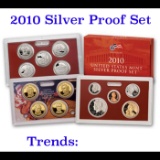 2010 United States Silver Proof Set - 14 pc set, about 1 1/2 ounces of pure silver Grades