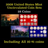 2008 United States Mint Uncirculated Coin Set 28 coins Grades