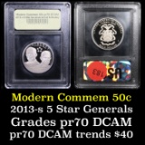 Proof 2013-S 5-Star Generals Arnold & Bradley Modern Commem Half Dollar 50c Grades GEM++ Proof Deep