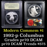 Proof ***Auction Highlight*** 1992-P Columbus Modern Commem Dollar $1 Grades GEM++ Proof Deep Cameo