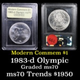 ***Auction Highlight*** 1983-d Olympics Modern Commem Dollar $1 Grades ms70, Perfection (fc)