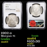 NGC 1902-o Morgan Dollar $1 Graded ms63 By NGC