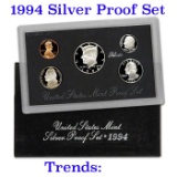 1994 United States Mint Silver Proof Set 5 coins Grades
