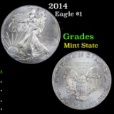 2014 Silver Eagle Dollar $1 Grades Mint State