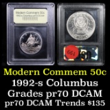 Proof 1992-S Columbus Modern Commem Half Dollar 50c Grades GEM++ Proof Deep Cameo