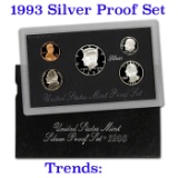 1993 United States Mint Silver Proof Set 5 coins Grades