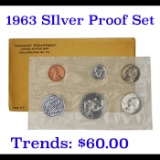 1963 Silver Proof Set in Original mint packaging 5 coins Grades