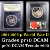 Proof ***Auction Highlight*** 1991-1995-P WWII Modern Commem Half Dollar 50c Grades GEM++ Proof Deep
