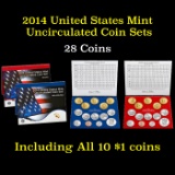 2014 United States Mint Uncirculated Coin Set 28 coins Grades