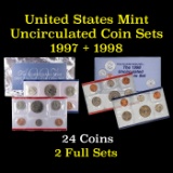 1997 & 1998 United States Mint Uncirculated Coin Sets In Original Government Packaging 20 coins Grad