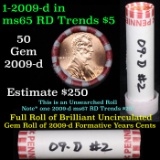 Full 1c orig shotgun roll, 2009-d Bronze Presidency Lincoln Cent Roll  Grades