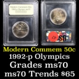 1992-p Olympics Modern Commem Half Dollar 50c Grades ms70, Perfection