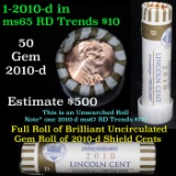 ***Auction Highlight***  Full 1c orig shotgun roll, 2010-d Union Shield Lincoln Cent Roll United Sta
