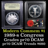 Proof 1989-S Congress Modern Commem Dollar $1 Grades GEM++ Proof Deep Cameo