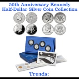 United States Mint 50th Anniversary Kennedy Half Dollar Silver Coin Collection 4 Coins Grades